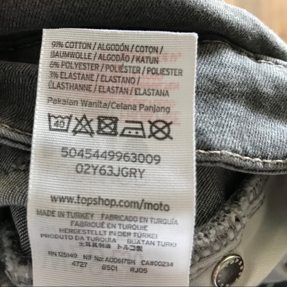 Topshop Moto Jamie Grey Jeans - Picture 6 of 6